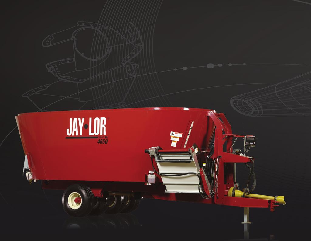 TWIN AUGER MIXERS: 4000 SERIES Jaylor 4000 Series, Twin Auger TMR mixers are available in a wide range of configurations in capacities from 655 to 995 cubic feet (ft 3 ) These machines are used to