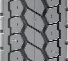 Vantage Drive Drive axle retread designed for use in line haul and regional applications. Premium closed shoulder design is locked to provide excellent tread stability for even wear.