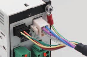 motor and connection cable by inserting the connector and lowering the