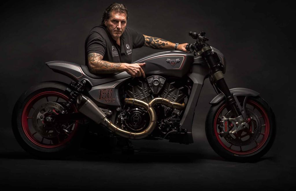 THE VICTORY IGNITION CONCEPT SWISS BIKE BUILDER AND DRAG RACER, URS ERBACHER, CREATES A CONCEPT MOTORCYCLE WITH VICTORY MOTORCYCLES NEWEST V-TWIN ENGINE.