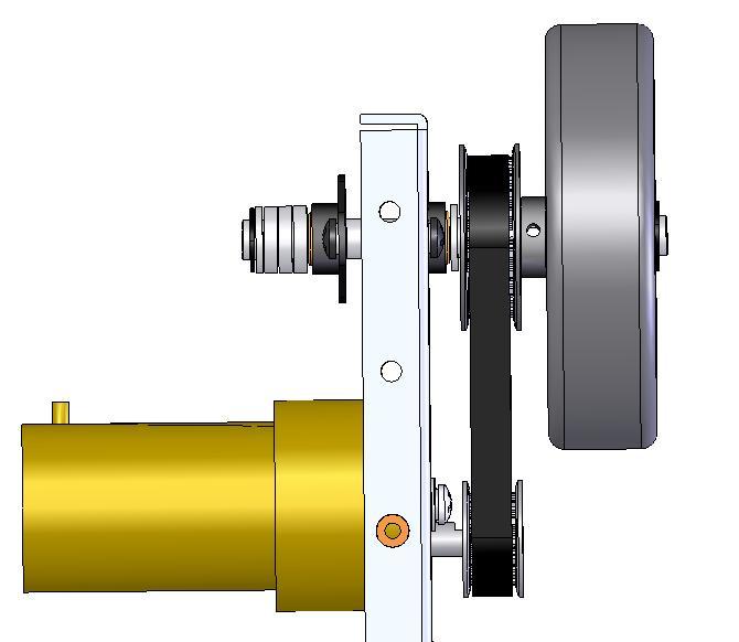 Make certain the motor shaft and pulley are oriented as shown in the illustration (right).
