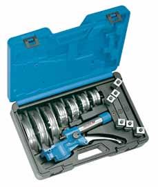 245710-245731 are needed T T For metric pipes 2456 Pipe bender set hydraulic, heavy-duty T T Sizes from 6 to 22 mm Ø up to 90 T T For soft copper pipes EN 1057 up to 22 mm (also heat-insulated),