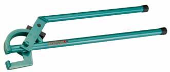 steel pipes and brake lines T T Bright nickel-plated, handles PVC coated 2424 Pipe bending pliers with bending rail T T Sizes from 10 to 22 mm Ø, bends up to 90 T T For thin-walled, bendable steel