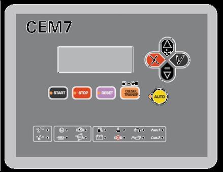 CONTROLLER INFORMATION CEM7 The CEM7 control unit is a generator set power supervision and control device. The control unit consists of 2 different modules: 1. Display module.