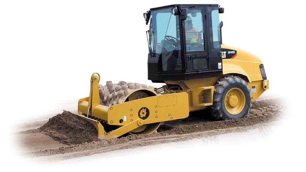 Cab The cab on the 400E-Series Soil Compactors is engineered to provide the operator unparalleled viewing area and comfort. Integrated, factory installed air conditioning is optional.