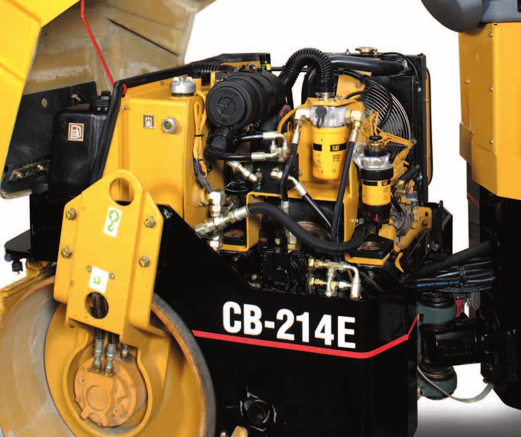 Serviceability Time-saving features reduce maintenance requirements and increase production. Engine enclosure. Fiberglass engine enclosure pivots upward and locks open with a prop rod. Service points.