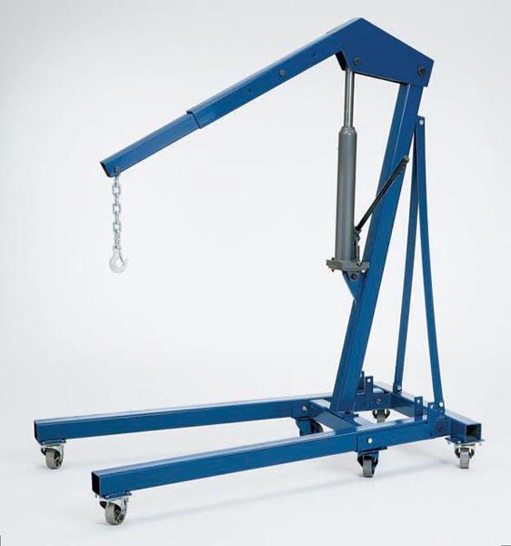 Portable crane/cherry picker Portable cranes are used to remove the engine from a vehicle