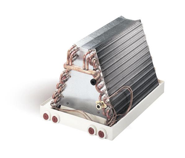 PRODUCT SPECIFICATIONS EVAPORATOR COILS FEATURES Microban antimicrobial additive in the drain pan to resist mold and mildew growth. Aluminum tubing, hairpins, distributors and header tubes.