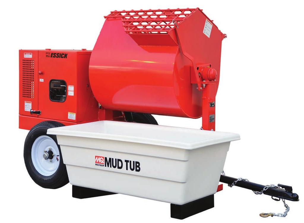 The ultimate heavy duty towable mortar mixers. The Multiquip Essick EM120HYD has the dependability of a hydraulic drive that can handle the toughest mixes.