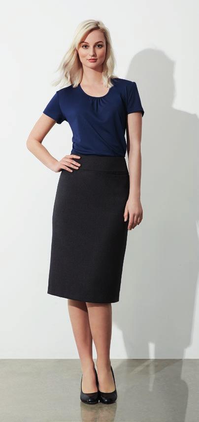 CLASSIC SKIRT BELOW KNEE FULLY LINED SKIRT CLASSIC SHORT ABOVE KNEE SHORT BS29323 LADIES BS129LS LADIES FABRIC 65% Polyester, 35% Viscose - easy care fabric / Mechanical stretch fabric for extra