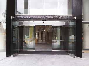 Operates as a automatic sliding door system under normal operation The emergency breakout/escape function is actioned by applying outward pressure to the door leaf and/or side panel which deactivates