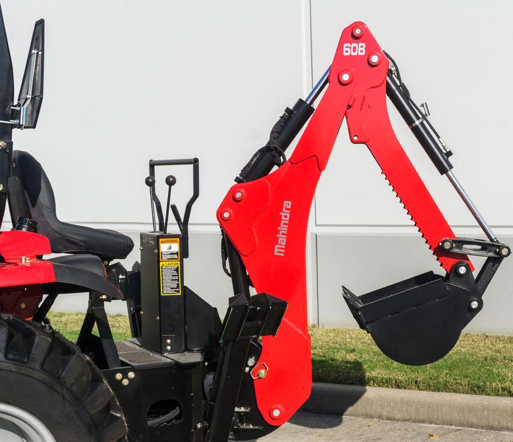 ) 129 150 Bucket Rotation 180 180 Swing Arc 180 180 Curved Boom Comfortable Operators Platform Mechanical thumb kit option Fits on both open station and cab models Easy to remove when not in use No