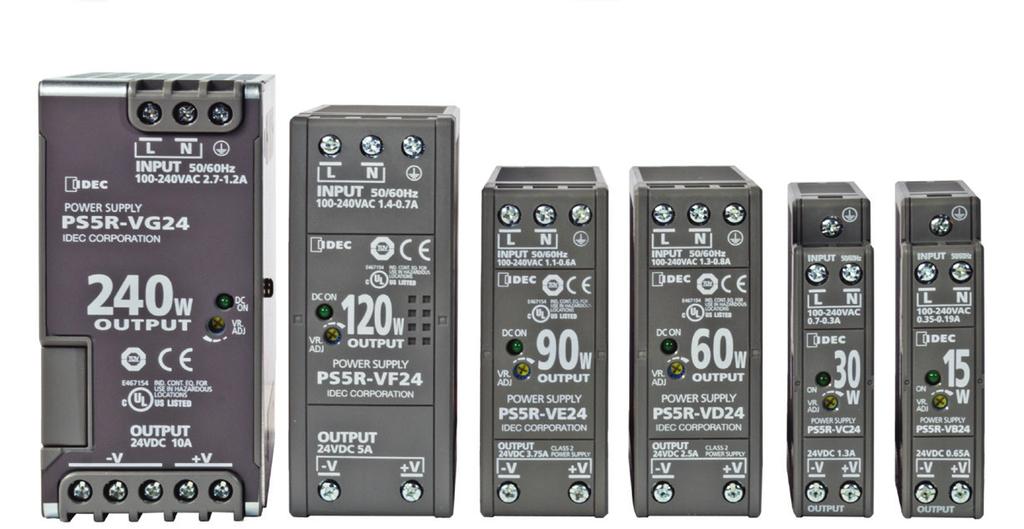 Switching Power Supplies PS5R-V Series PRODUCT DESCRIPTIO DI-rail mount switching power supplies with global approvals for both industrial and hazardous locations KEY FEATURES Compact size preserves