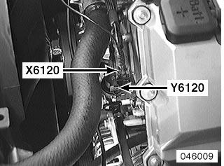 front of engine Y6120 X6120 Evaporative emission valve