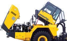 Note: An external hydraulic pump is required to tilt the cab or a service crane can be used after easily removing only eight bolts... ENGINE Model............................. Komatsu SAA6D125E-5 Type.
