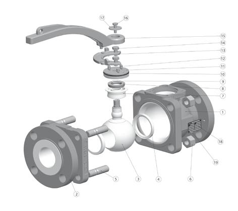 Before unscrewing the cover or before dismantling the tail of the valve, the valve must be depressurized with ball in an intermediate position so that the media does not escape unchecked from the