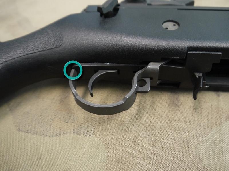 Step 20 If your having difficulty trying to get the trigger guard back into position you can grap the end of