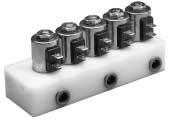 Manifold Assemblies with Cartridge Fittings Installed No fittings to install, Teflon tape or lubricant, and no leaks Compatible with both air and liquids Available in Series 1, 2 or 6 manifold mount