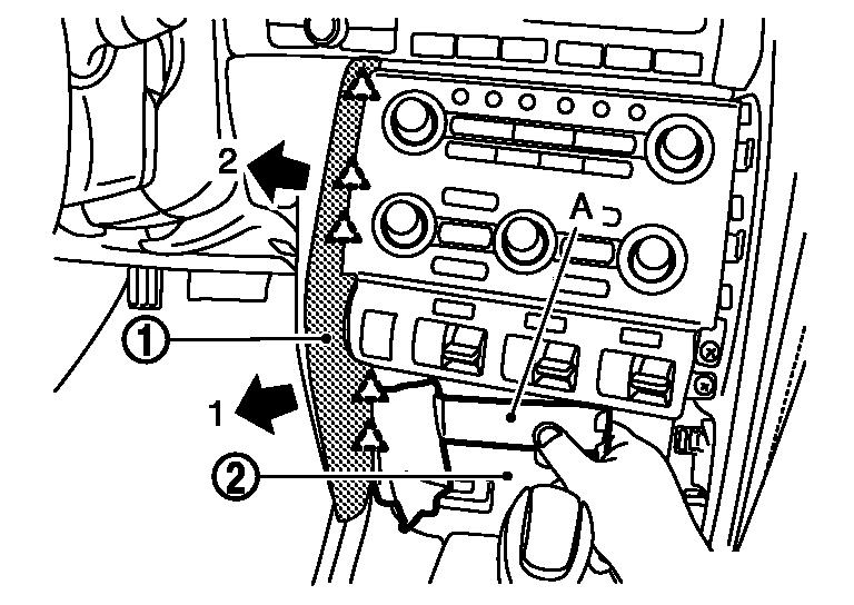 Page 2 of 14 [ ]: The number shows the removal order. CAUTION When removing, always use a remover tool that is made of plastic. REMOVAL 1.Remove the rear console assembly.