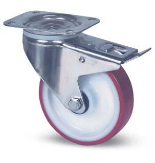 Stainless Steel castors Series 8470 Thanks to outstanding technology and perfect craftsmanship, TENTE Stainless Steel castors are immune to exceptional operating conditions.