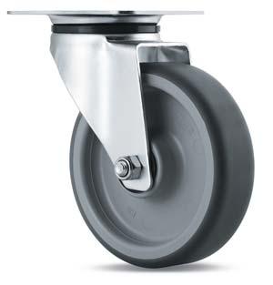 Light industrial castors Series 3370 Series 3370 blue passivated, wheel axle with nut Available as: 3370 Swivel castor 3377 Swivel castor with total lock The swivel castors are compatible with