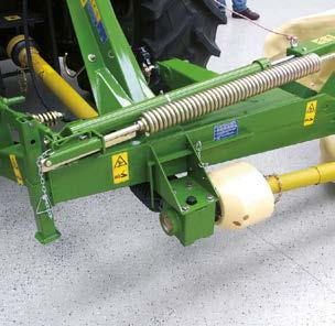 DuoGrip The intelligent attachment of the rear mower Double mounting: center of gravity suspension, parallelogram linkage guidance Uniform ground pressure across the entire work width Large pivot