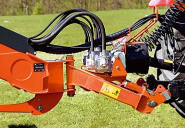LINKAGE WITH INTEGRATED DAMPERS The linkage system includes dampers to prevent transferring jolts to the tractor.