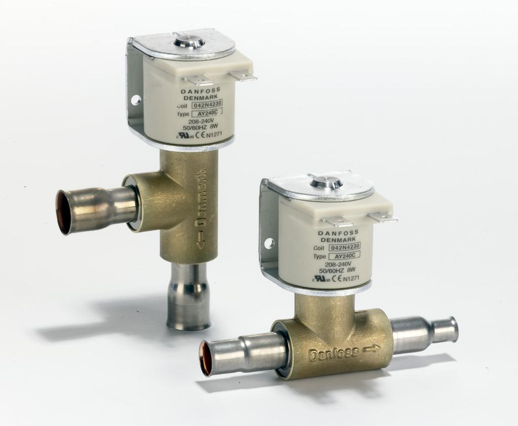 Data sheet Solenoid valves EVU for fluorinated refrigerants EVU solenoid valves are designed to fit into compact refrigeration systems.