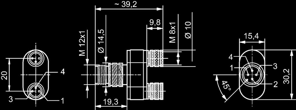 42 Bosch Rexroth AG Pneumatics Series RTC Accessories Dimensions 00128421 M12x1 plug (male) 00118469