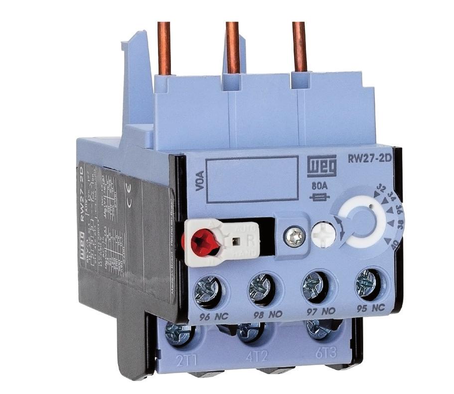 Overload Relay Description RW27-2D thermal overload relays are designed to be mounted directly with CWB contactors for easy connection to the motor.