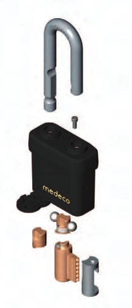 Medeco 3 Premium High Security Padlocks 6 5 PADLOCKS 54 3 4 3 1 2 Item Description Part Number 1 Cylinder 51 0600 2 Cylinder retainer sleeve