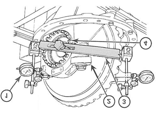 108 Adjust Differential Bearings Preload Method two Fit two dial indicators according to the above scheme on X or Y axis against the wing s caps. Fig. 2.109 2.