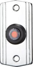 WP-4 Chrome plated brass N/O red pushbutton with guard ring Size: 1-1/4"