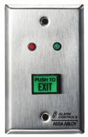 REQUEST TO EXIT STATIONS MODEL TS-1 MODEL TS-2 MODEL TS-2T 1-1/2" diameter button Momentary switch One N/O and one N/C contact Contacts rated 10A Red and green LED s Works on 12 or 24VDC Mounted on