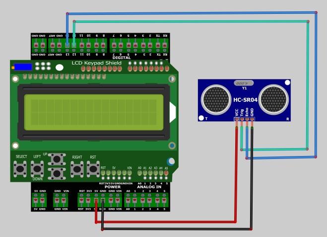 6.0 HARDWARE INTERFACE Here is example connection for Ultrasonic Ranging module to Arduino UNO board.