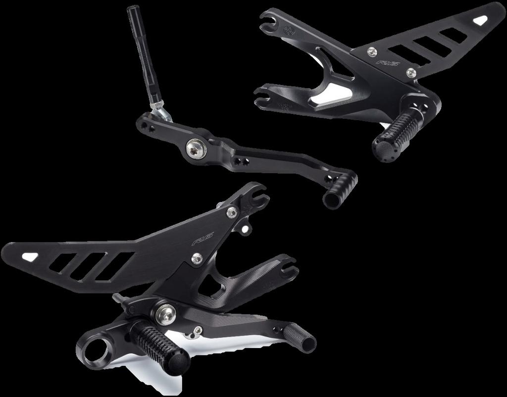 YZF-R6 REARSET BN6-FRSET-00-00 CHF 545. Kit with lightweight and high-strength foot pedals that replace the originals and allows you to alter their position to match your riding position.
