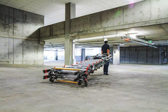 NONCONDUCTIVE ENCLOSED WORKSPACE The only aerial access equipment constructed of nonconductive, ctive, high strength fiberglass ADJUSTABLE