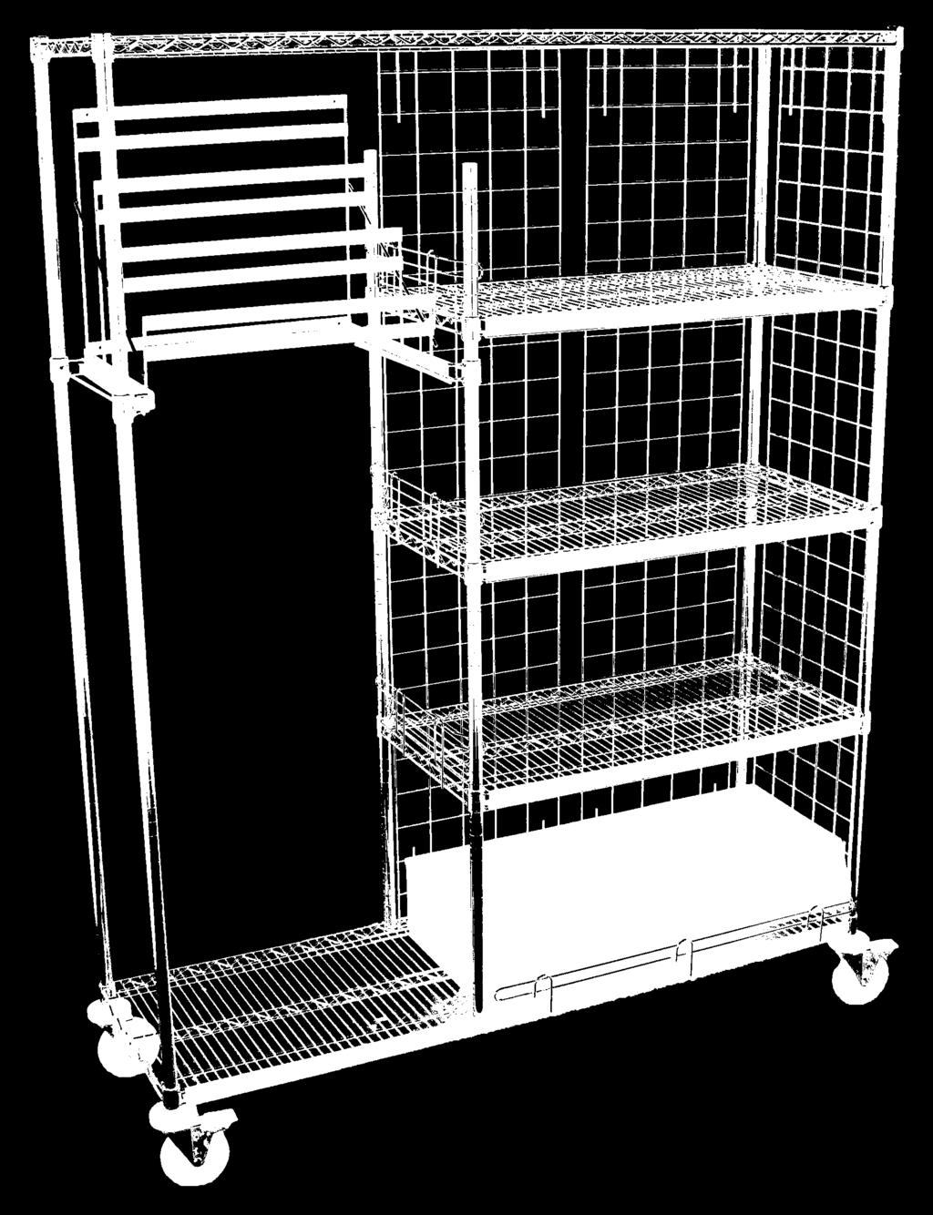 Carts are shipped partially assembled. SP-24-60 Catheter Rack complete with 24 hooks ad label holders. CARTS SP-24-48.