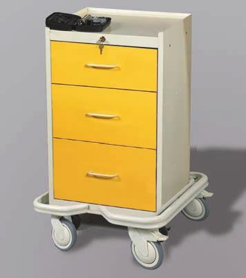 430-Y MINI ISOLATION CARTS MMC 324-Y 3-Drawer Oe 6 ad Two 9 3 Casters Desiged to Be Left i a Area Overall Size 34 Hx18 Dx18 1 / 2 W