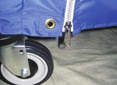 LOCKING CART COVER OPTION Grommet allows lock or disposable ties to secure cart cotets Available