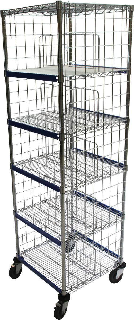 DOUBLE SIDED WIRE SHELF CARTS Desiged to make wire shelf carts more flexible, we have added a LENGTHWAY divider for our wire carts.