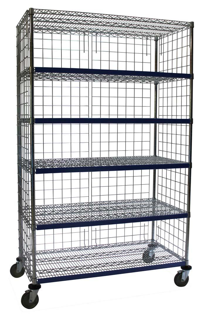 ENCLOSED WIRE STORAGE CARTS Our Wire Storage Carts feature 3 x 3 wire mesh backscrees ad edscrees which are desiged to cotai the product o the shelves durig storage ad trasport.
