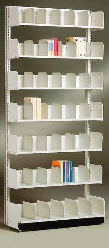 Double-faced units should be anchored to the floor. FREE Hardware Included! Arctic White-00A Gray-00B Parchment-00D SINGLE-FACED SHELVING WITH FLAT SHELVES CAT.# HT. SHELF DEPTH # OF SHELVES LBS.