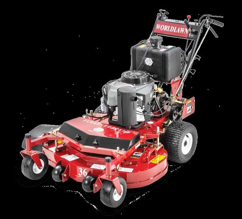 Construction: 7 ga. w/front steel bar reinforcement Blades: 2 18" Transmission: 5 forward & 1 reverse Final Drive: Belt Clutch: Manual Fuel Capacity: 4 gallons Cutting Heights: 1.5" 4.5" in.