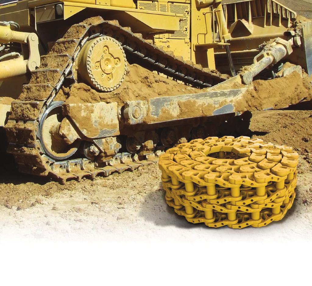 wear life and wear resistance Pins and bushes are hardened to 55-60RC Rail Pin Heavy Duty EWL (Extended Wear Life) chains are available for some models.