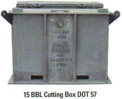 CUTTINGS TRANSPORT Cutting Box Features: SEPco OP0055 Certified Low profile Box galvanized inside and out for easy cleaning Stackable design for saving space Inspection hatch Fork lift slots on all