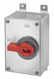 They feature 4 Series Stainless Steel and are UL listed Type 4X and 12 with a high visibility red handle that can be locked in the "OFF" position for compliance with OSHA lockout/tagout regulations.