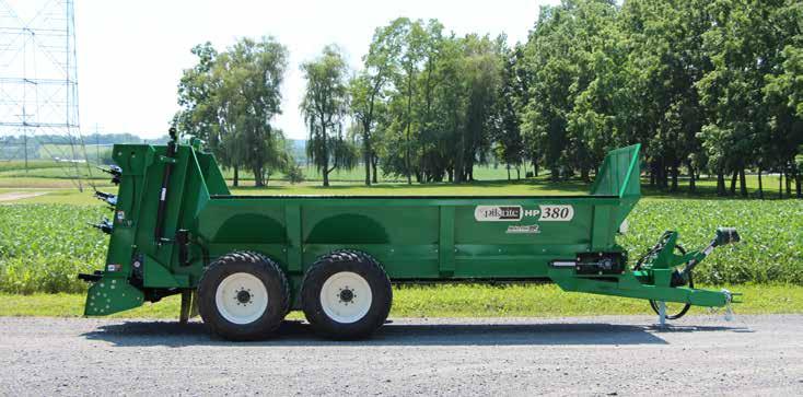 Specifications A versatile heavy duty spreader for every farm! Capacity 380 Bushels Struck Level ASAE S324.1 276 cu. ft. Heaped ASAE S324.1 427 cu. ft. Load carrying capacity 11.