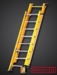 Fibreglass Double Extension Ladder Product Close/ Extended Length Fibreglass Double Extension Ladder 24 ft. 3.9 M / 6.