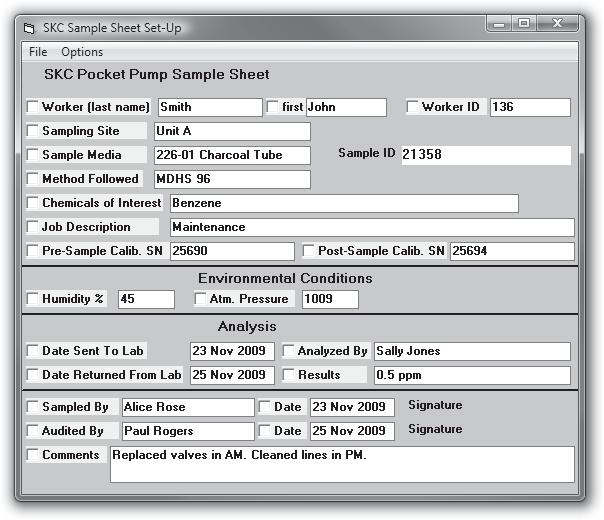Pocket Pump DataTrac Software Download pump run-time data and history to a PC. Create chain-of-custody information using the sample set-up feature. Print a history file containing pump run-time data.
